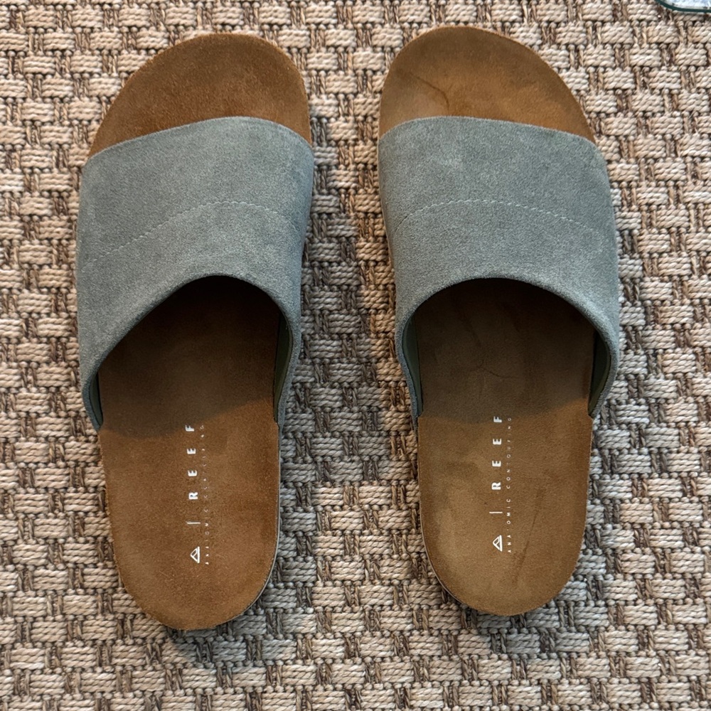 Reef Men’s Ojai Premium Slide Olive Sandals size 11. Excellent, like new.